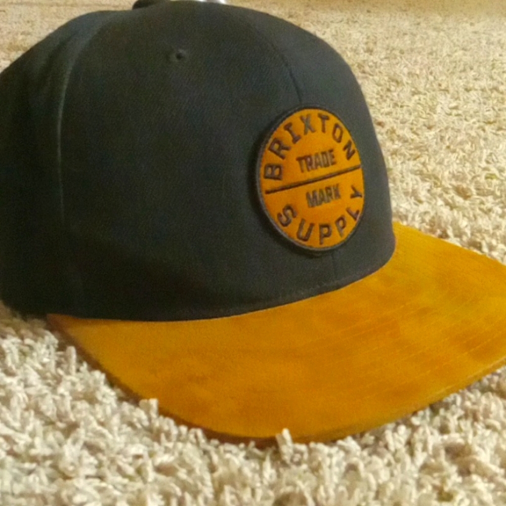 BRIXTON Tan Suede Snapback hat